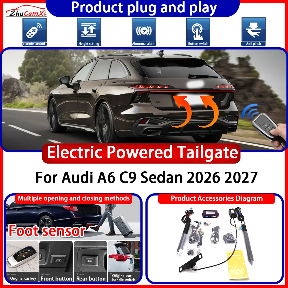ZhuCamX Electric OEM Powered Tailgate for Audi A6 C9 Sedan 2026 2027 System Anti Pinch Smart Intelligent Control Gate Lift Kit