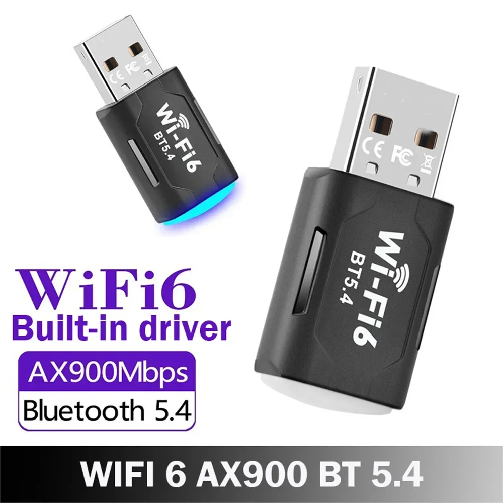 AX900 USB WiFi 6 Bluetooth 5.4 Адаптер 2 в 1 Dongle Двухдиапазонный 2,4G и 5 ГГц USB WiFi Сеть Беспроводной USB Wlan Приемник Драйвер Бесплатно