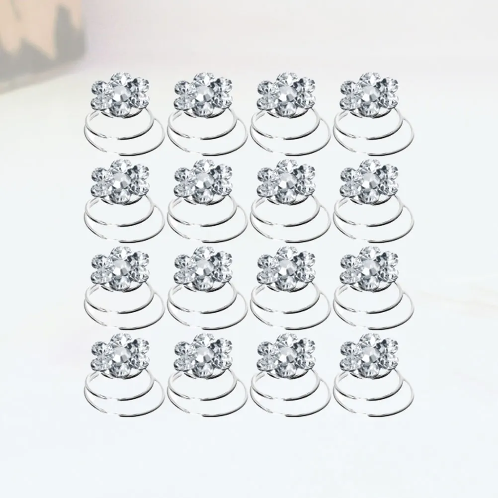 

36pcs Crystal Spiral Hair Pins Rhinestone Clips Diamond Easy Use Long Hair Bun Style Accessories