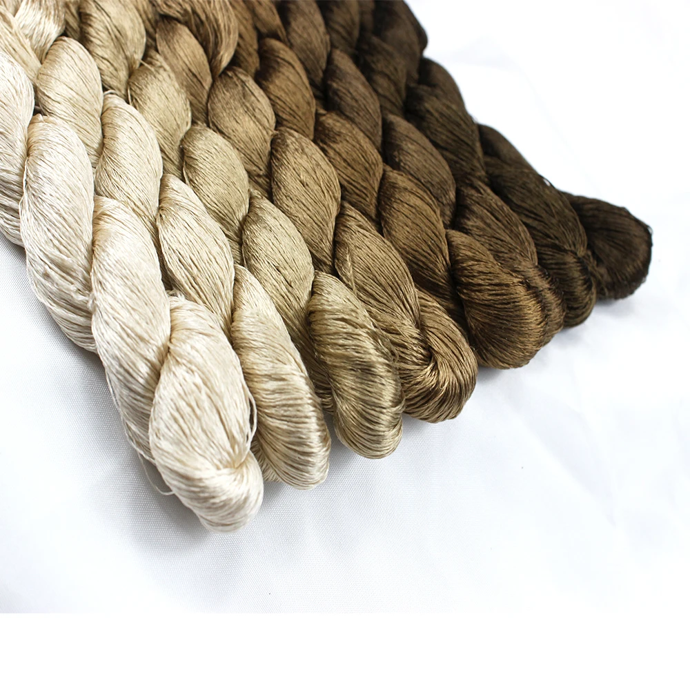 100% silk thread hand embroidery embroider cross stitch 1pcs 400m silk embroidery thread olive color series 8 gradient colors