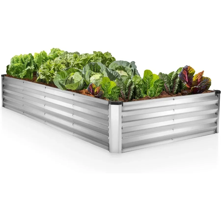 

Galvanized Raised Garden Beds Outdoor// 6×3×1 ft Planter Raised Beds for Gardening Vegetables Flowers// Large Metal Garden Box