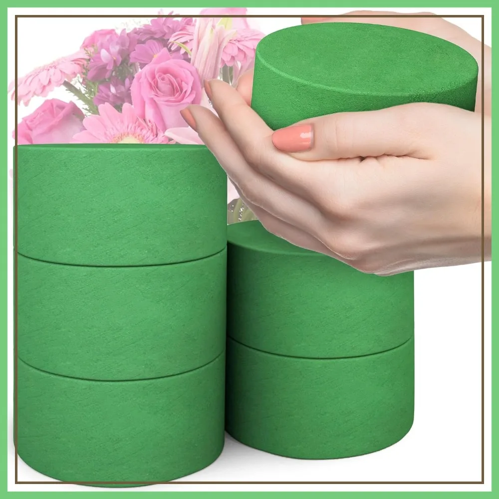 

6Pc Floral Foam Round Blocks,Wet and Dry Green Foam for Artificial and Fresh Flower Arrangement,Wedding Party Decorations，3.15In