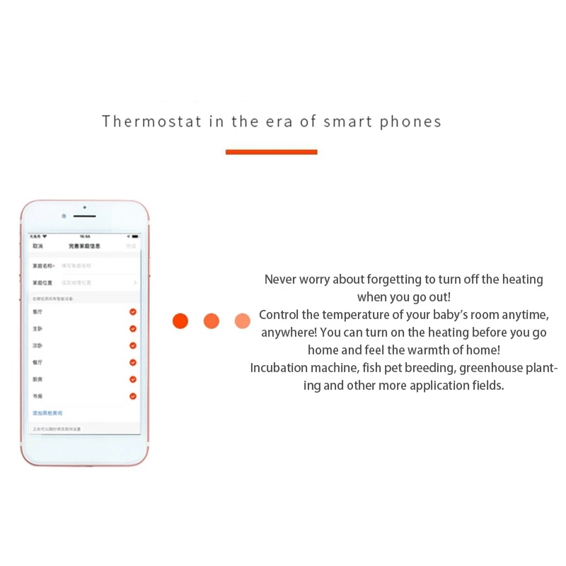 Wireless Wifi Temperature Controller Thermostat AC110-220V DTC1201 NTC Sensor Digital Display APP Control for Smart Home