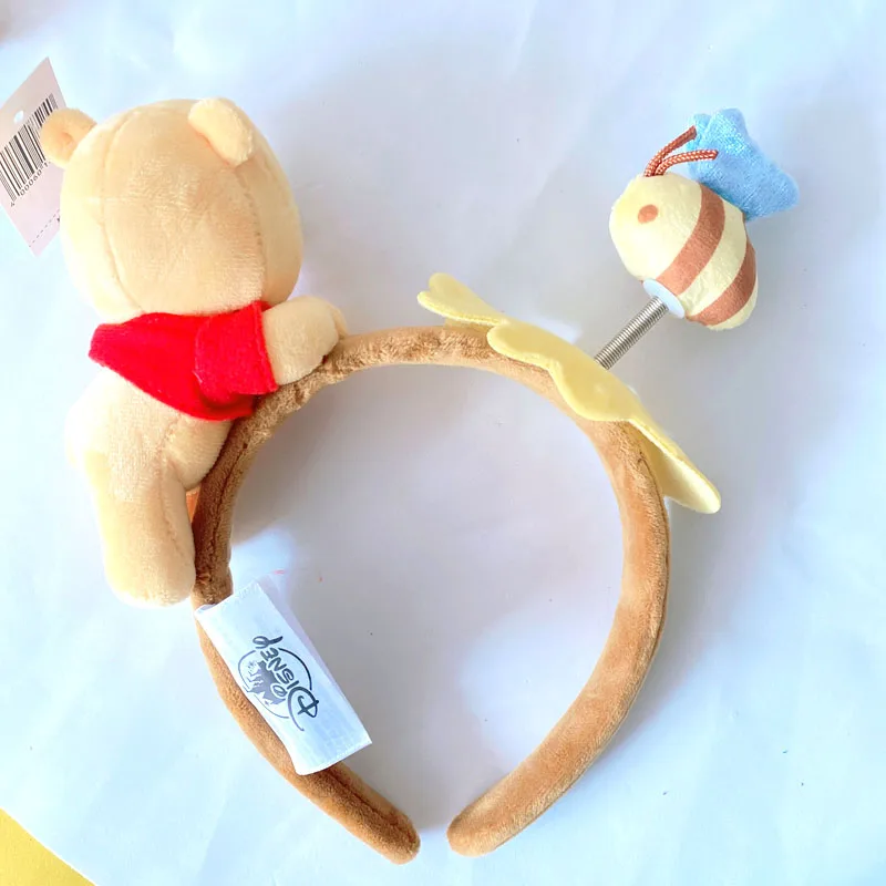 Disney Cartoon Plush Headband Stitch Winnie The Pooh Lotso Doll Headwear Shanghai Disneyland New Cute Women Spring Mickey Ears