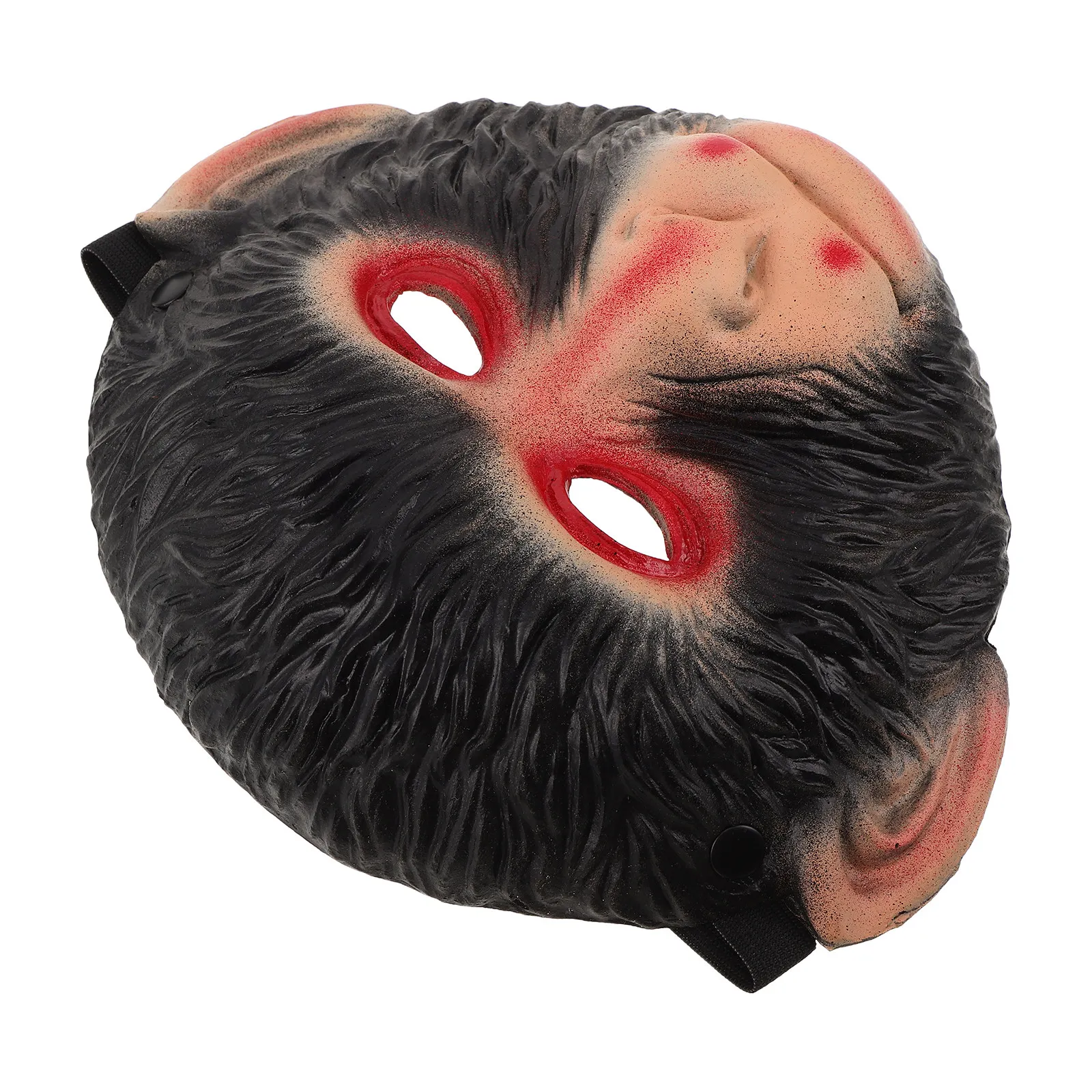 Monkey Mask Black Realistic Animal Mask Soft PU Half Face Halloween Costume Party Carnival Masquerade Cosplay Accessory