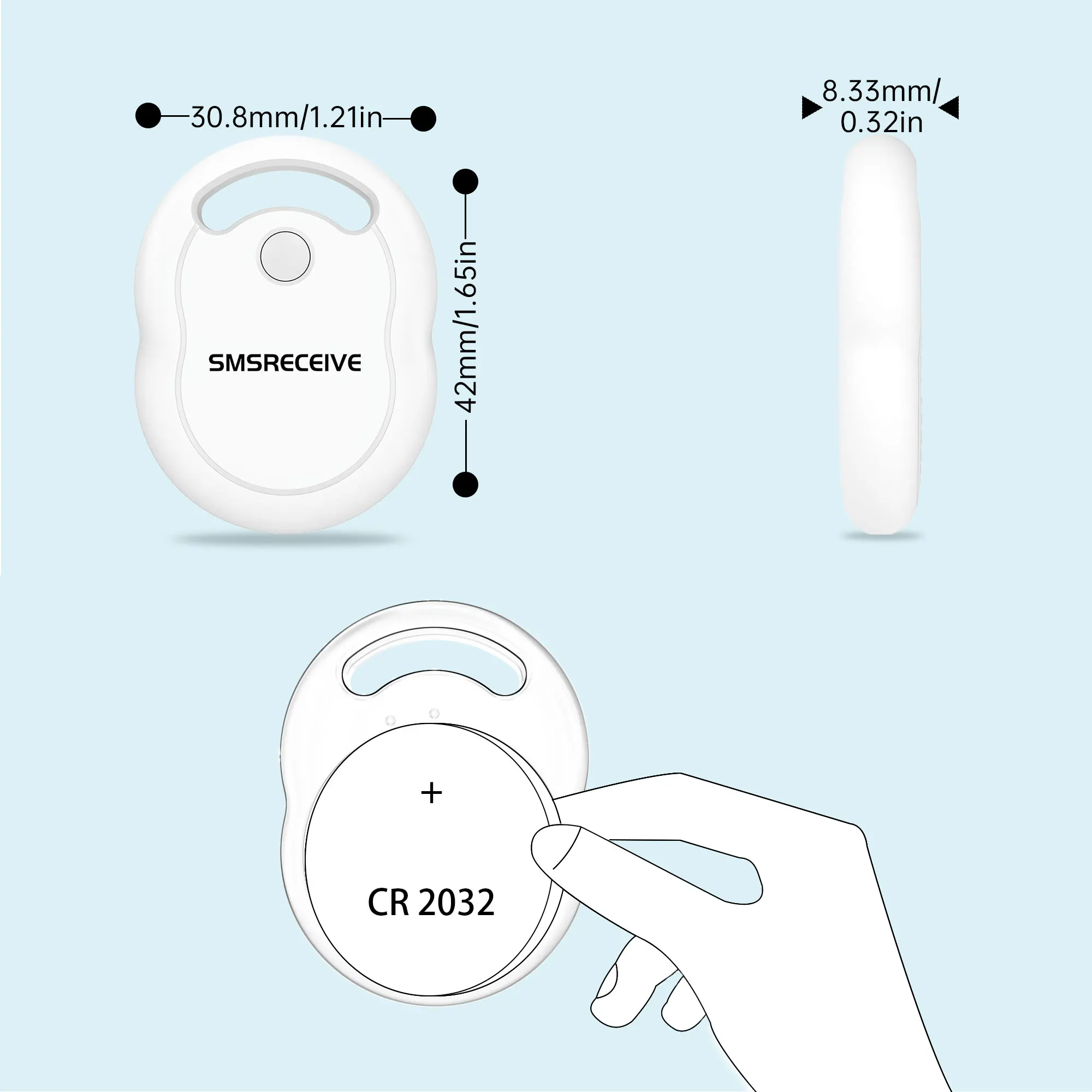 Smart Bluetooth GPS Tracker Tag per Apple iOS System Tag Key Finder borsa/portafoglio anti-perdita Localizzatore funziona con Trova la mia app