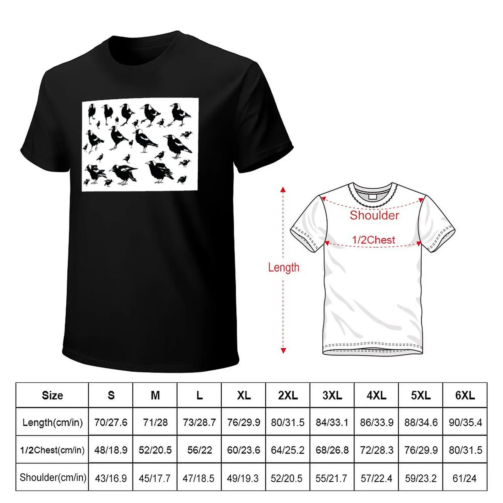 Magpie shuffle T-Shirt Big Size Short Sleeve Tee for Men