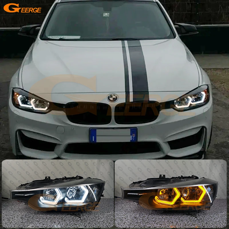 For BMW 3 Series F30 F31 F34 F35 F80 F81 M3 Ultra Bright Concept M4 Iconic Style LED Angel Eyes Halo Rings Car Accessories