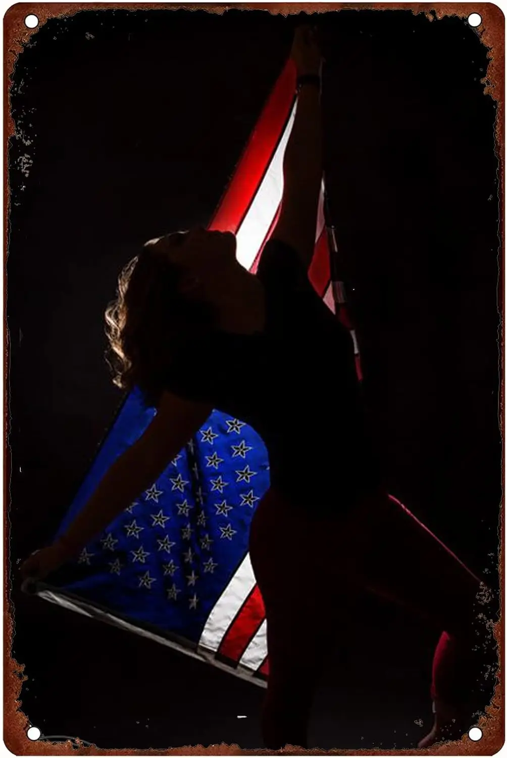 sexy girl Metal Tin Signs sexy lady & US flag Pin Up Girl retro Art Sign vintage militory Poster wall decor Home Bar Ba sign