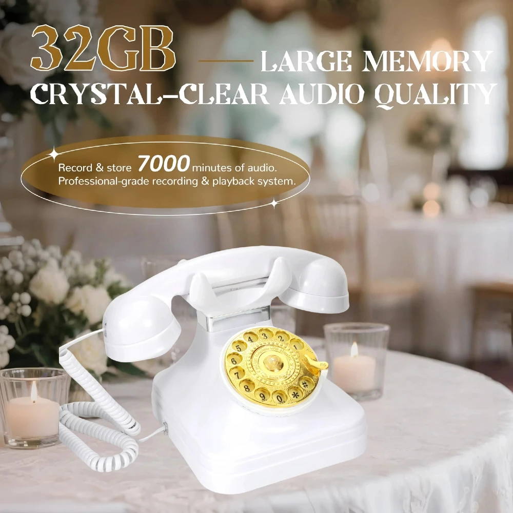 Libro di messaggi audio retrò per matrimoni Registratore di messaggi vocali Festa di compleanno Souvenir Libro degli ospiti Macchina di registrazione per benedizioni