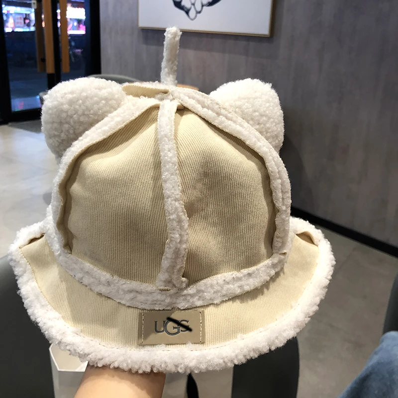 YOU Ggs Hat For Kids Girl Boys Fashion 0-3 Years Children's Hat Cat Ears With Tail Thick Fluffy Outdoor Cute Warm Spring Autumn