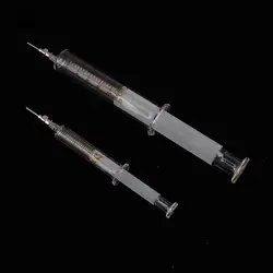 Glass Syringe 2ml 5ml 10ml Syringe Metal Needle Welding Oil Container Glass Push Rod Mobile Phone Repair Tool