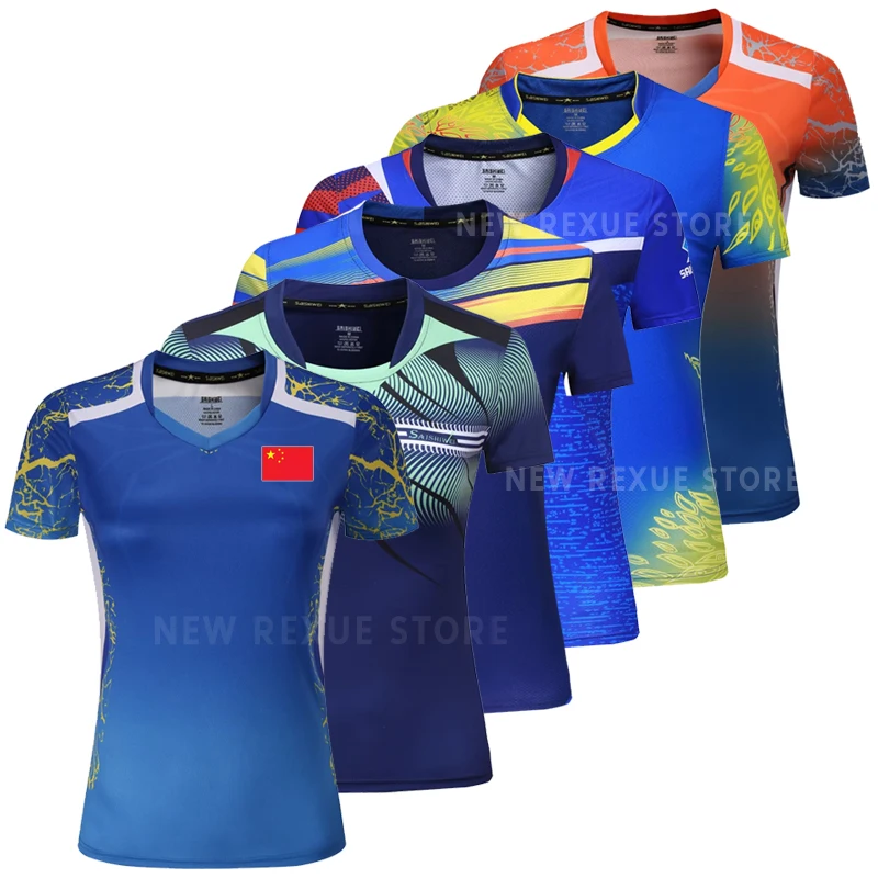 Women's Table Tennis Pastel T-shirts 3D Graphic Printed Badminton Clothes Quick-Drying Ping Pong Competition Clothing Jersey