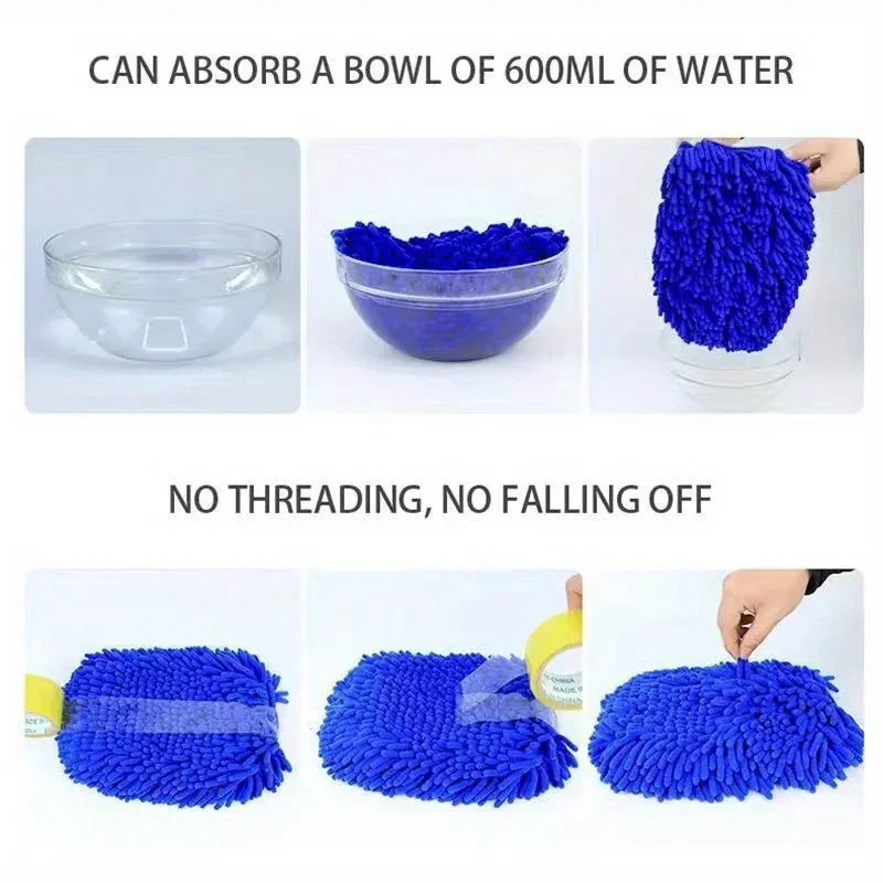 2pcs Car Wash Brush Mop Chenille Cleaning Broom Washer Microfiber Long Handle Telescopic Machine Exterior Caravan RV