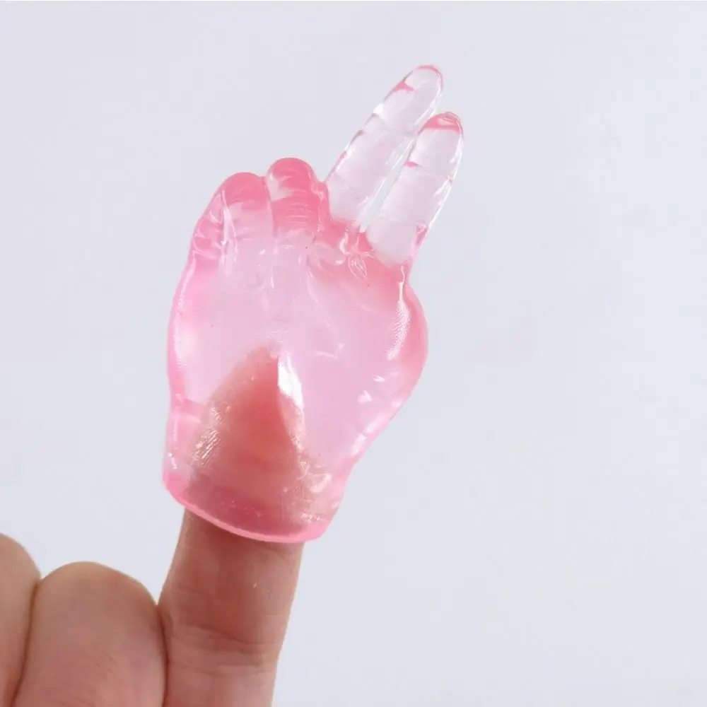 Left Right Hand Squeeze Toys Tiny Finger Hands Funny Mini Finger Puppets Transparent Creative Finger Toys for Kids