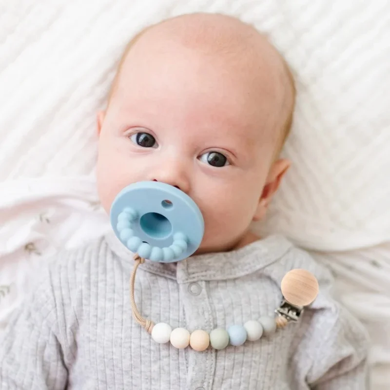 

Силиконовый круглый зажим для соски в скандинавском стиле — держатель для детской пустышки с защитой от падения