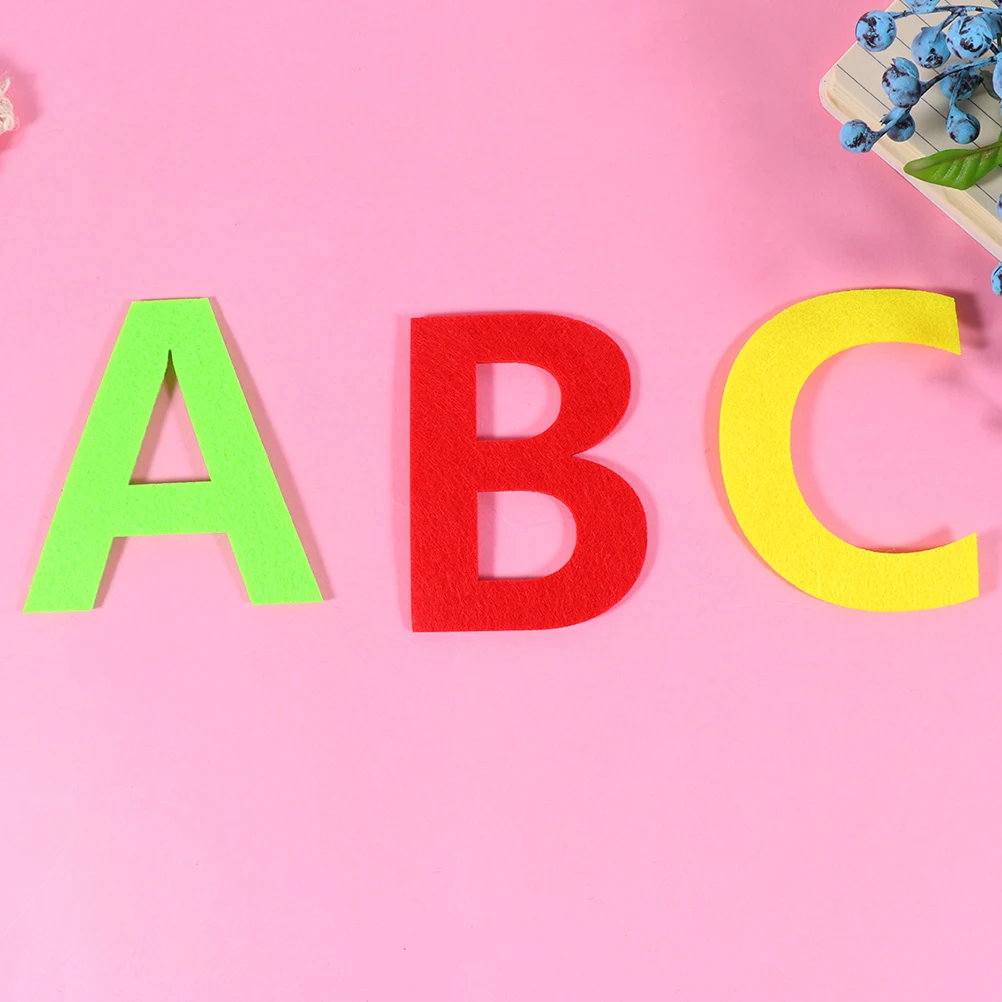 

3Sets Felt Alphabet Decor Colorful Letters Reusable Non Adhesive Easy Sew Glue DIY Crafts Party Decoration Children