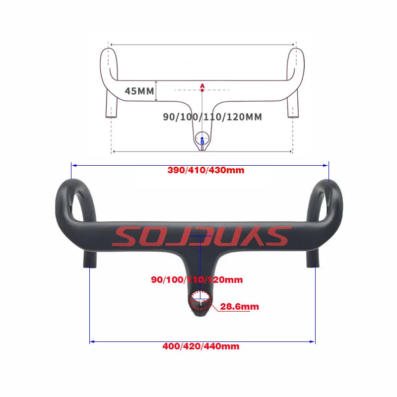 SYNCROS Bike Carbon Road Handlebar T800 UD Matt Bicycle Handle Bar Ultra Light Integrated Handlebars