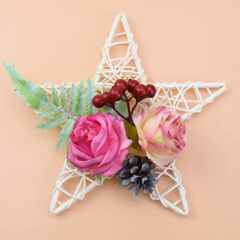 10/15/20cm Rattan-Stern Künstliche Blumen Weihnachten Halloween Dekoration Heim Zimmer Tisch DIY Handgemachter Türhänger Hochzeit Wandgeschenk – Detail 6
