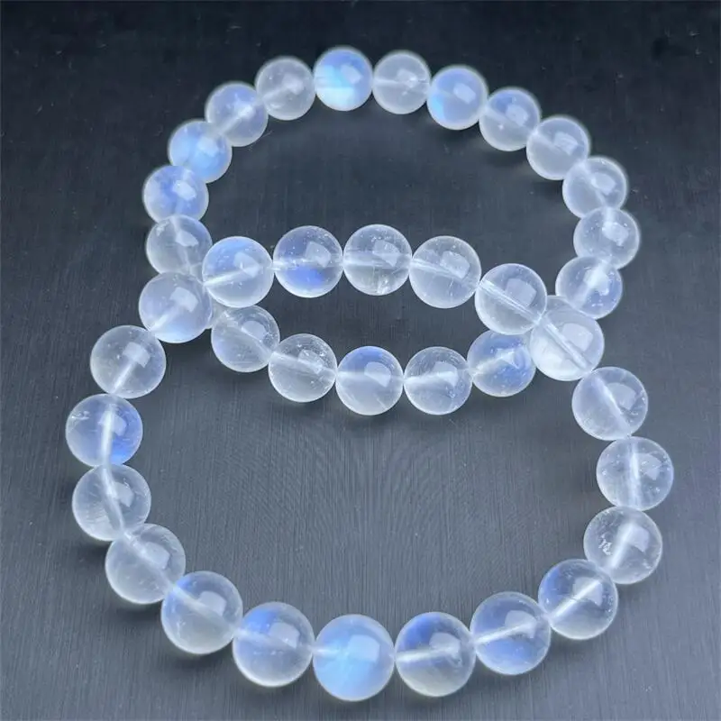 Natural Blue Moon Stone Bracelet Jewelry For Woman Man Fengshui Healing Wealth Beads Crystal Gift 1pcs