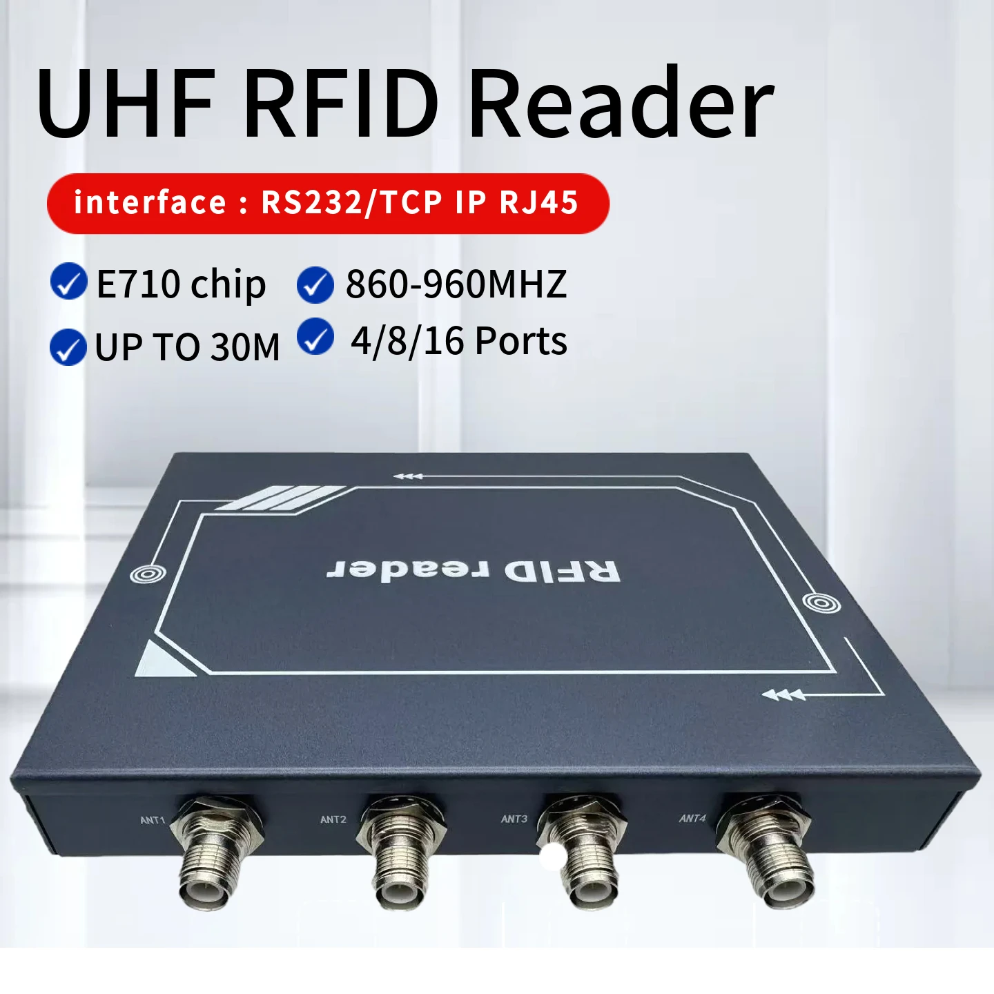 impinj-e710-uhf-rfid固定リーダー-4-8-16ポート-1-35m長距離マルチタグ対応-rj45-rs232-java-sdk無料-ウェアハウス資産追跡