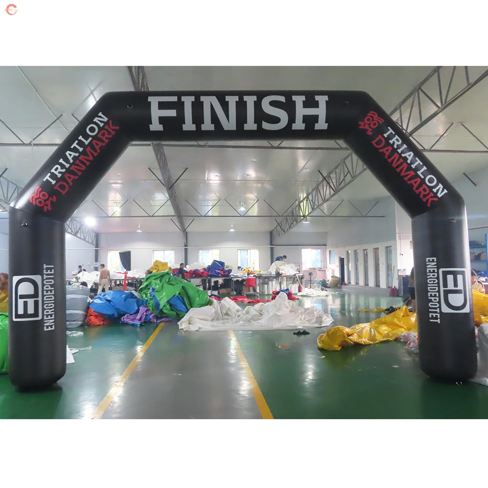 Free Ship to 6x4m Black Start Finish Line Inflatable Archway for Sale Sealed Entrance Door Arch Gate for Outdoor Events