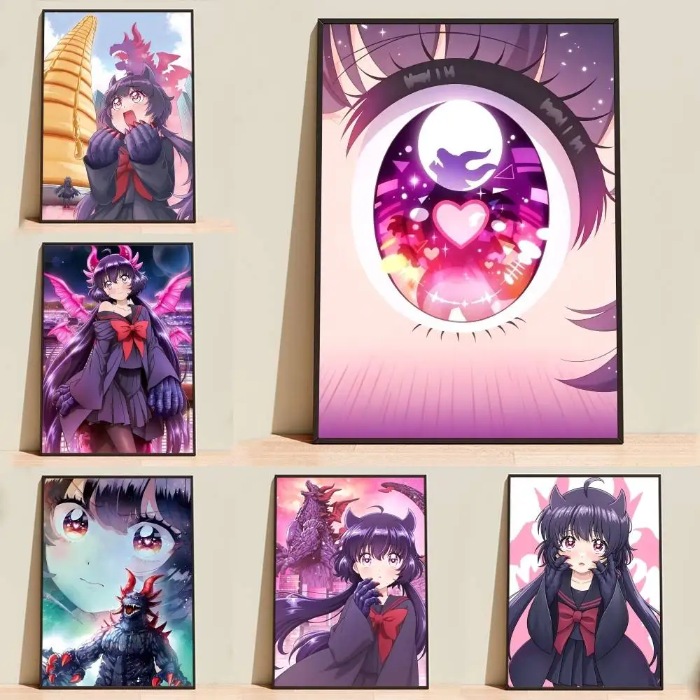 K-Kaiju Girl C-Caramelise Kuroe Poster Self-adhesive Waterproof Paper Sticker Coffee House Bar Room Wall Decor