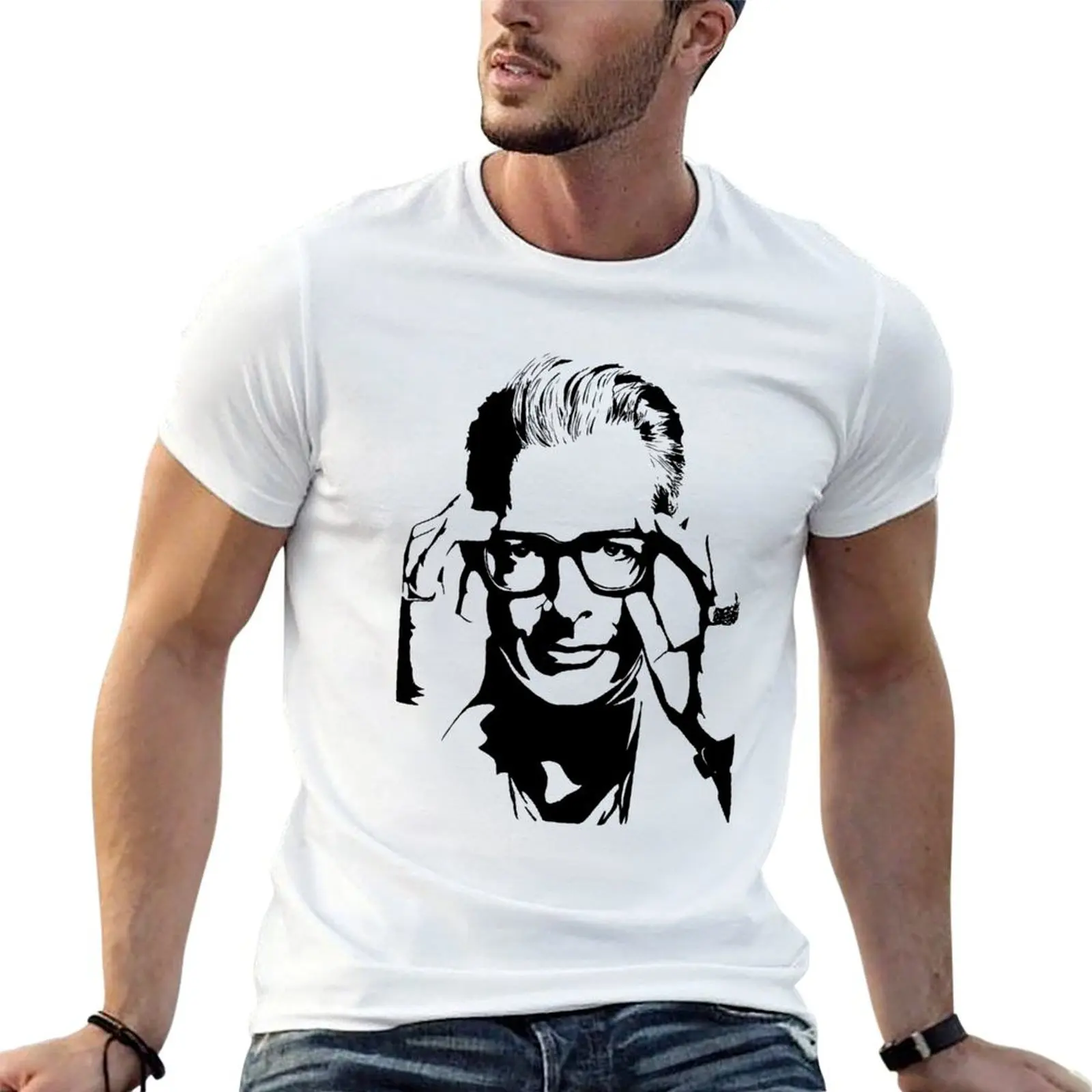 

Jeff Goldblum Face T-Shirt men t shirt cotton 100% man t shirt cotton high quality T-Shirt