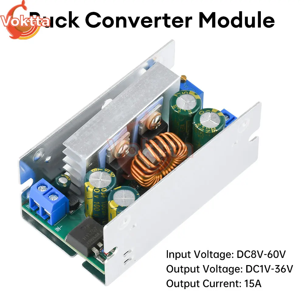 200W 15A DC-DC Buck Converter 12V 24V 36V 48V Step Down Power Supply Module 8-60V to 1-36V Adjustable Voltage Converter