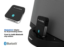 Fanxoo 30 Pin Bluetooth Adapter 5.0 Audio Mini Bluetooth Receiver For Bose Sounddock JBL YAMAHA IPhone IPod Jack Analog Speaker