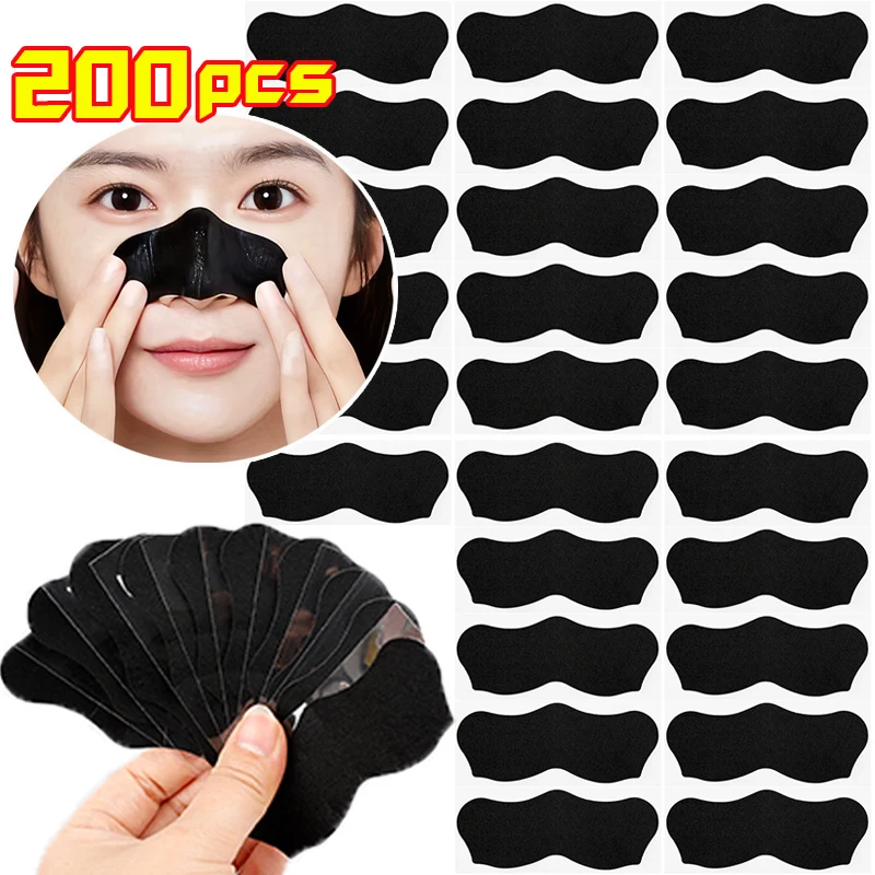 10-200Pcs Blackhead Acne Remover Nose Strips Unisex Nose Deep Cleansing Shrink Pore Peel Mask Cleaning Patch Skin Care Cleaner