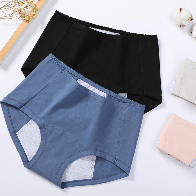 5Pcs /Set High Waist Leak Proof Menstrual Panties Women Cotton Physiological Briefs Widen Female Period Pants Underwear