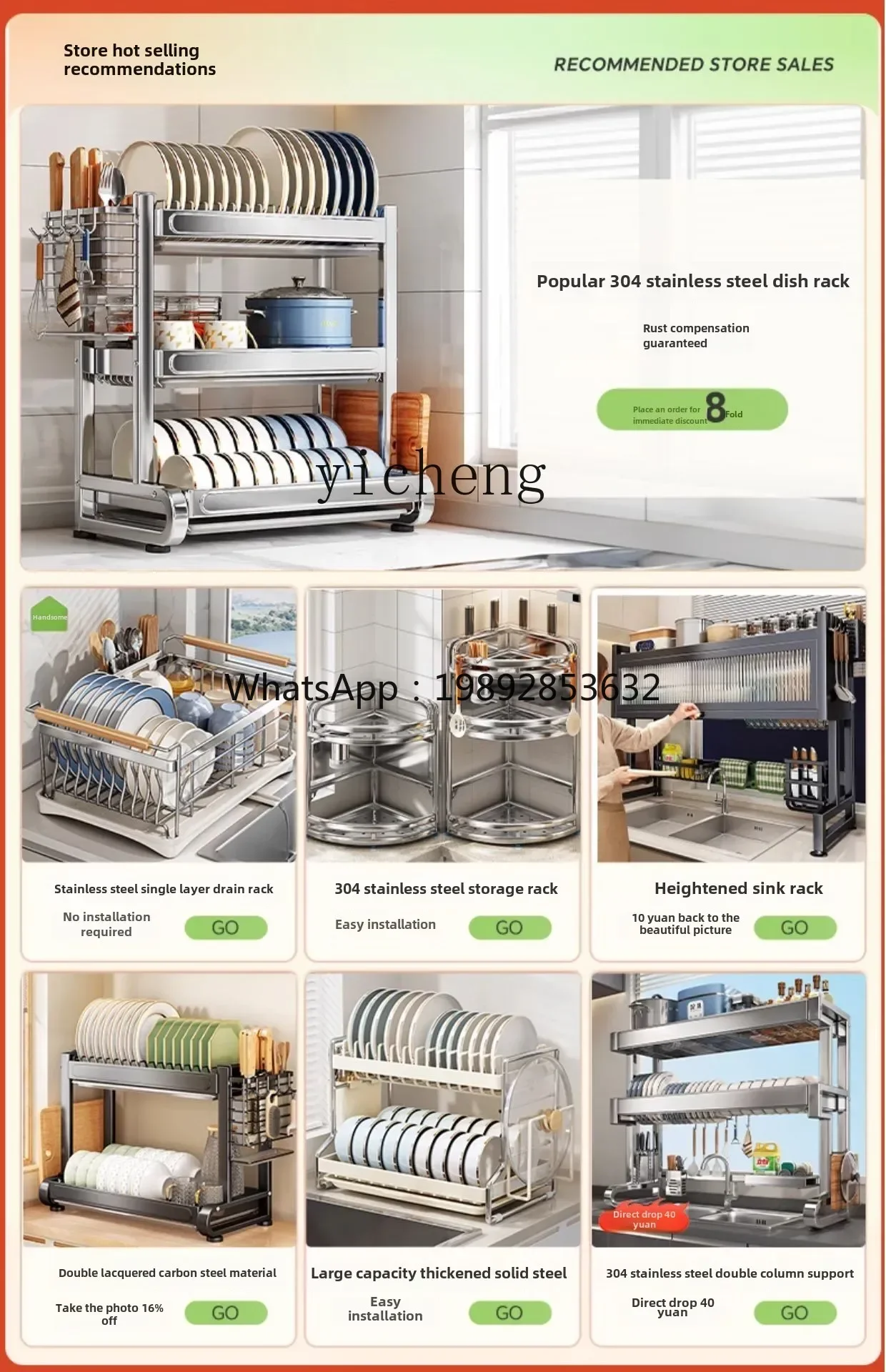 XLL Installation Free Folding Kitchen Shelves Household Multi-layer Floor Storage Shelves Shelves