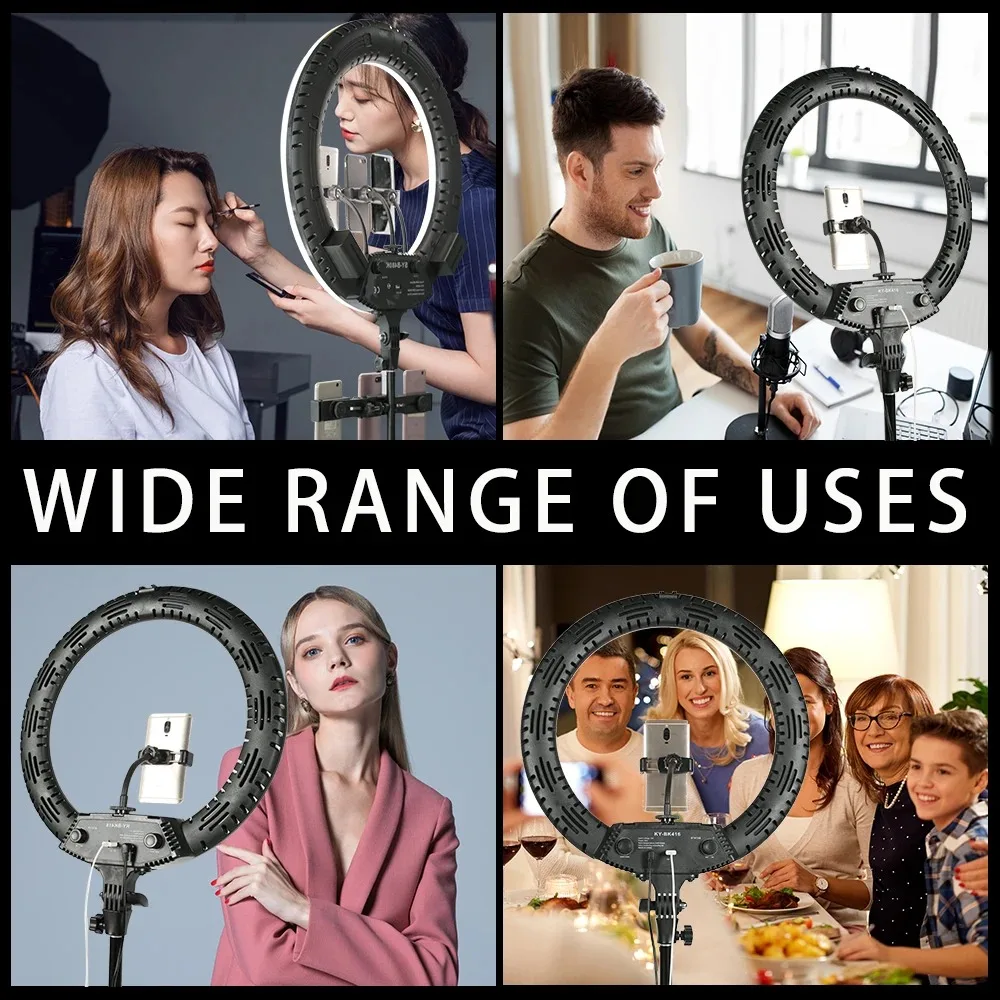 18 Inch LED Ring Light Tripod Professional Studio Photography Video Light for Phone Makeup Youtube Live Streaming