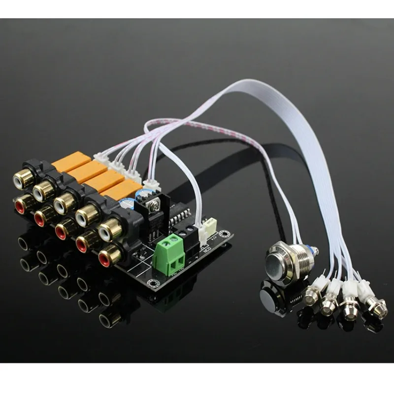 4 input 1 output Audio Input Signal Selector Relay Board Stereo Signal Switching Amplifier Board RCA For Speakers