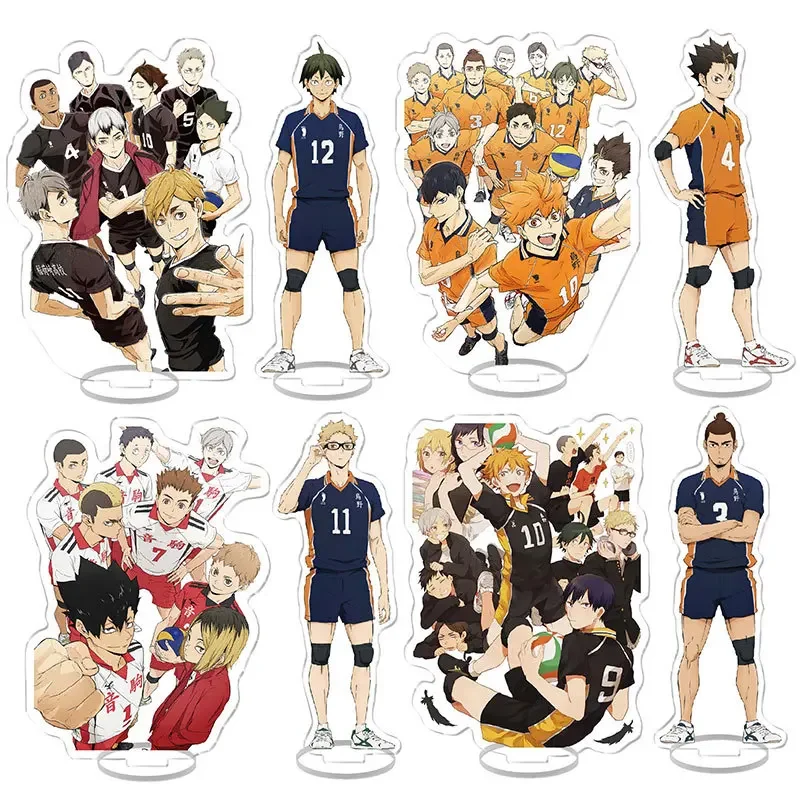 Anime Haikyuu!!Nowy akrylowy stojak Model figurki Płyta stołowa Siatkówka Chłopcy Figurki akcji Ozdoby Anime Działania Dekoracja biurka