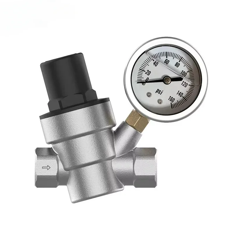 Wholesales Adjustable Manual Water Pressure Regulator with Gauge For Water use of Pressure relief valve