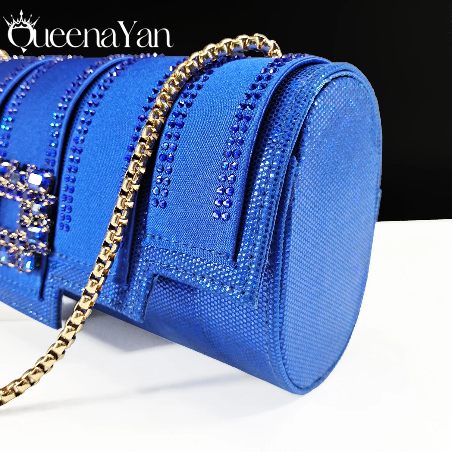 Spot Goods Italian Fashion Women Heels Elegant Color Block Design Shoes And Bag Full Rhinestone For Party Ladies Shoes
