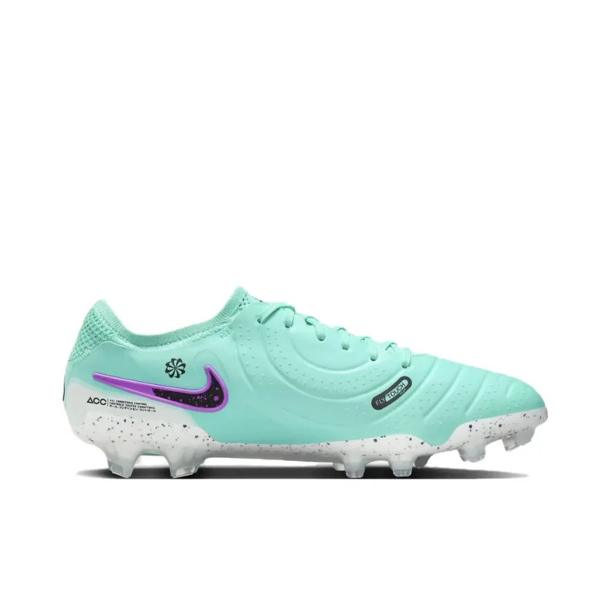 Chuteiras de futebol masculinas NIKE Tiempo Legend 10 Elite FG antiderrapantes e resistentes ao desgaste Natural Turf Branco Vermelho e Preto Colorways