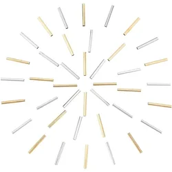 Brass Tube Beads 100pcs 2 Colors Golden/Silver Macrame Spacer Beads with 4mm Large Hole Noodle Tube Beads for DIY Sewing Craft