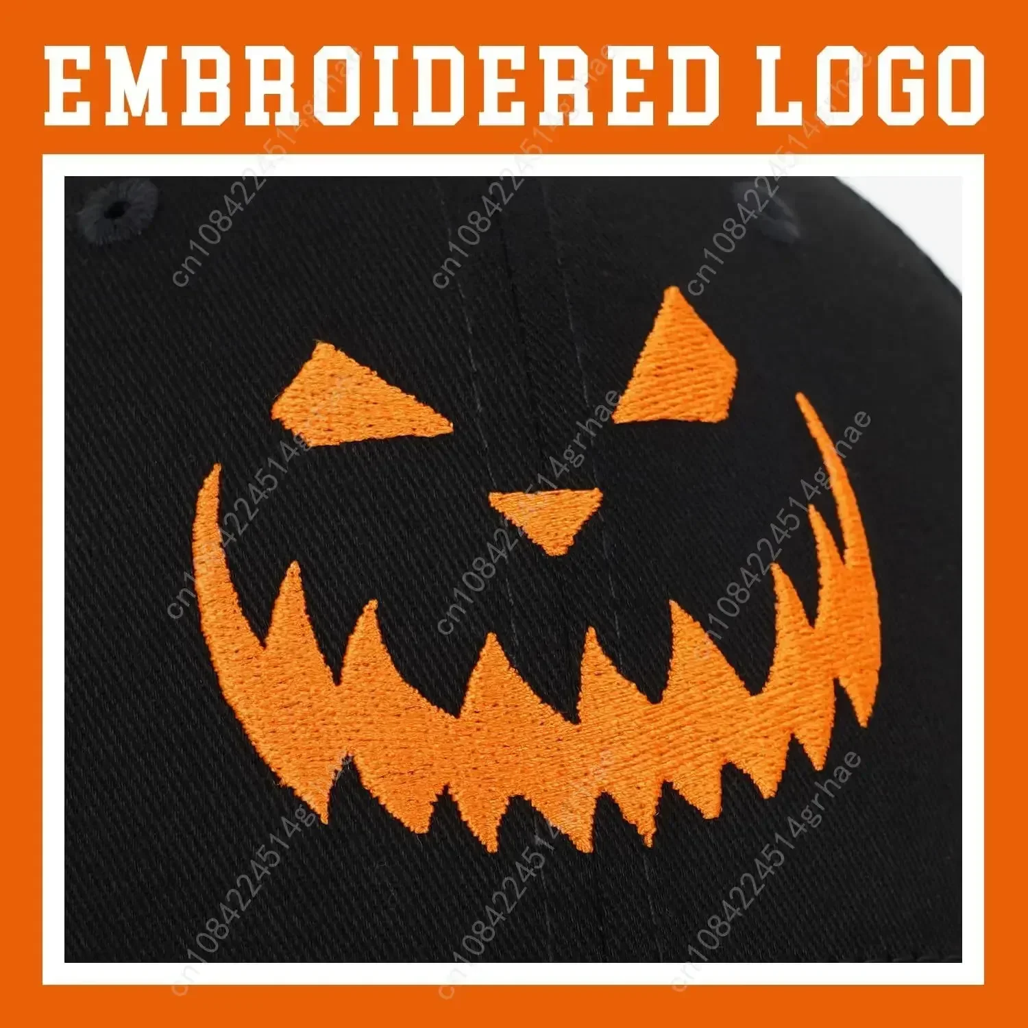 Halloween Hat Pumpkin Hat Horror Baseball Cap Scary Pumpkin Face Funny Hats Black for Men Women Embroidered Dad Hat