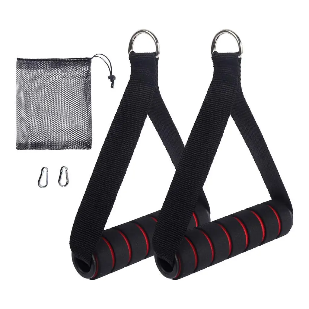 2 Pieces Exercise Handles Grip Attachments Non Slip Comfortable Working Out Handles for Cable Machine Pull Down