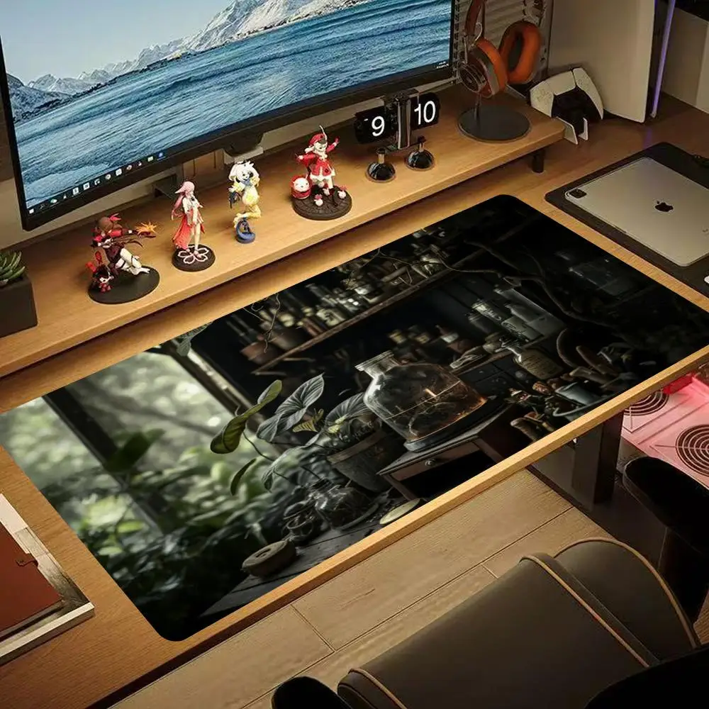 

XAXC Mouse Pad 90x40CM non-slip Gaming Mousepad Mystical Green Plant Gamer E-Sports Mouse Mat Game Mechanical Keyboard