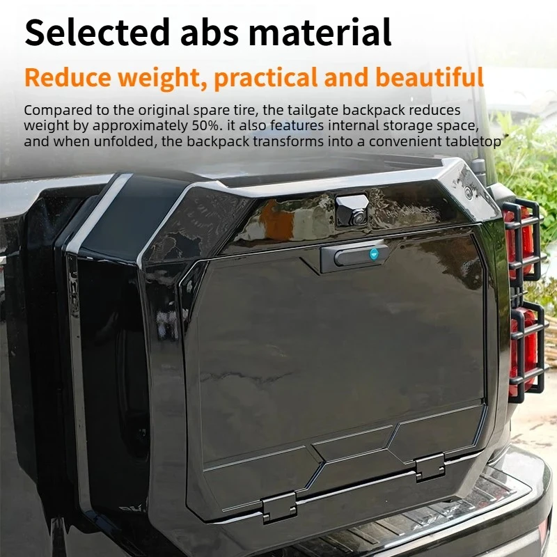 For GWM Haval H9 2024-2026 Car Tailgate Backpack Auto Spare Tire Shell Decor Multifunctional Expansion Storage Box Organizer