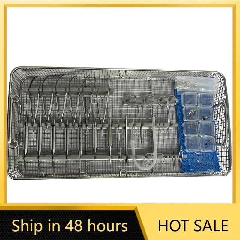 SY-XN12 Professional Complete Set Micro Vascular Surgery Instruments 79 PCS for Hospital Inspection