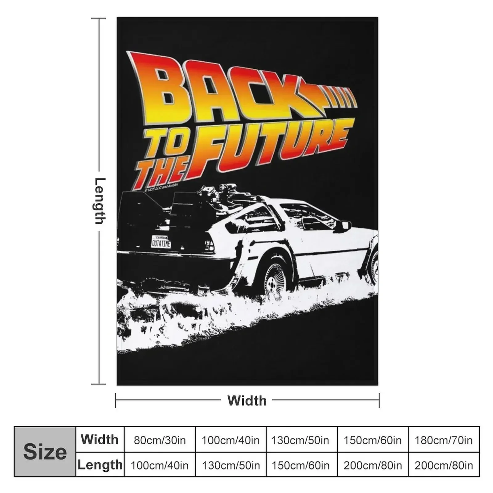 Back to the Future - DeLorean Fire Tracks White Stencil Fan Art Throw Blanket Luxury Thicken Bed Fashionable Blankets