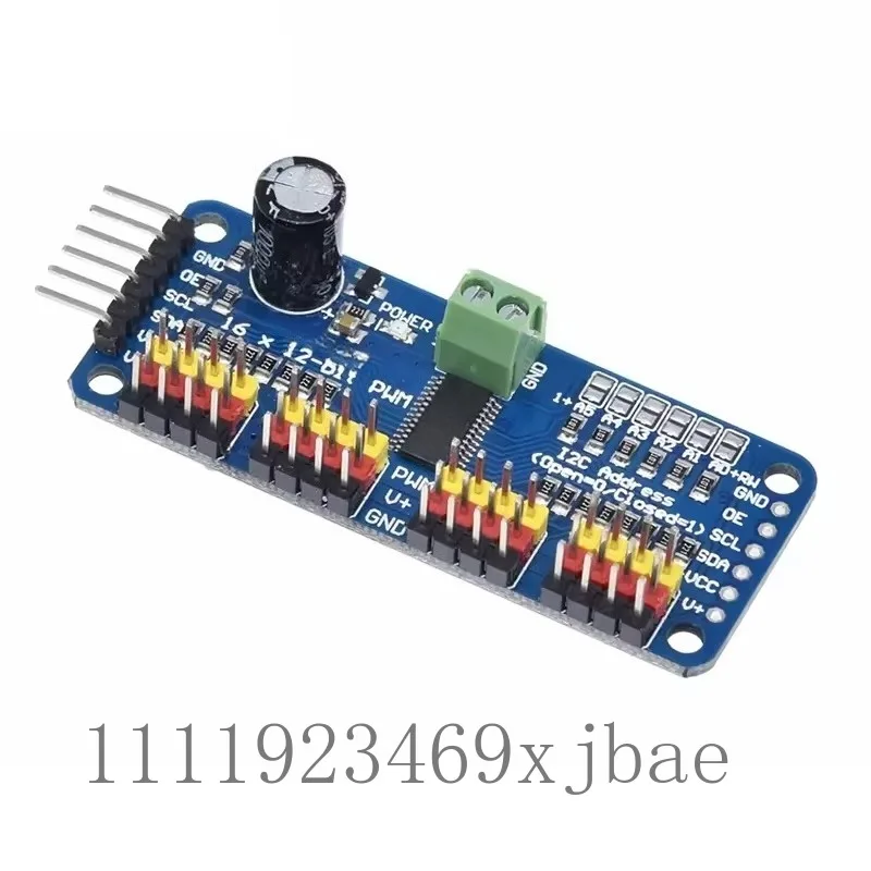 16 Channel PWM Servo Drive Control Board, I2C Communication Robot Actuator Regulator Module For Multi Servo Control