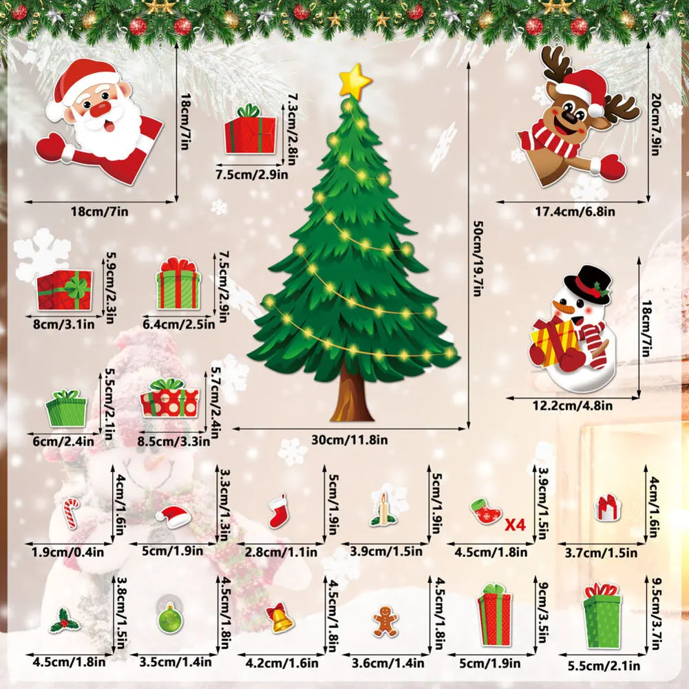 Pegatinas festivas como se muestra, decoración navideña, ligeras, fáciles de manejar, organiza notas navideñas para árbol de Navidad