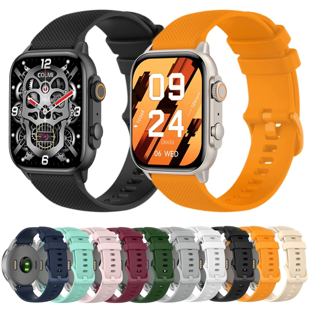 20mm 22mm Soft Sports Silicone Strap For COLMi C81 C80 C60 C61 Wristband For COLMI P73 P71 P68 M42 M41 M40 I30 I31 Band Bracelet