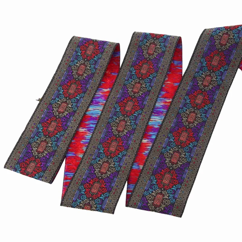 شريط عتيق مطرز بالزهور شريط قماش منسوج للزينة حرفية إكسسوارات الملابس ذاتية الصنع